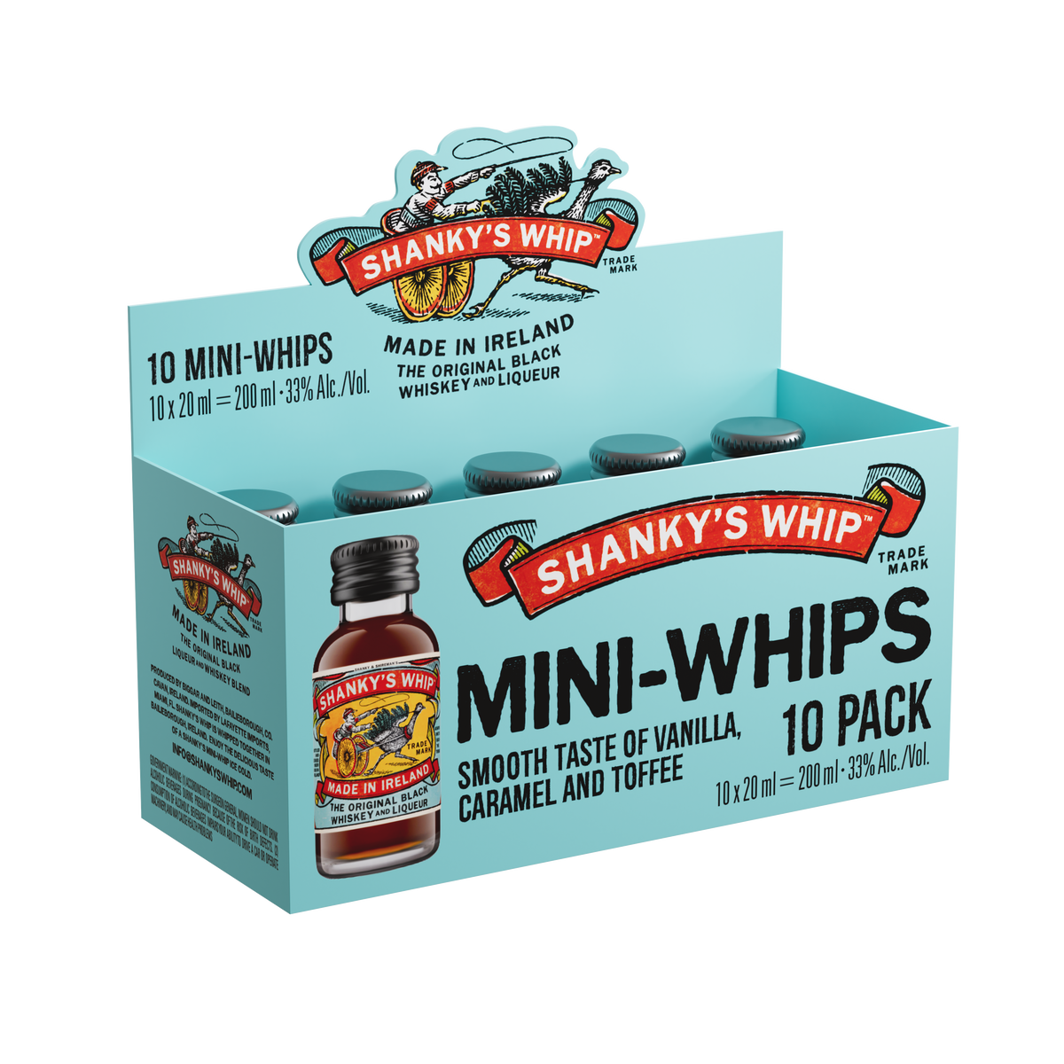 Shanky's Whip 10 x 20ml taster pack box, second view