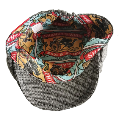 Shanky's Whip tweed flat cap, inside lining