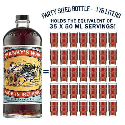 Shanky's Whip 1.75L party sized bottle serving guide