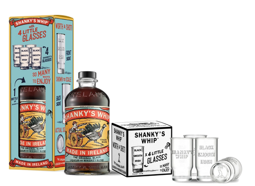 Coffret cadeau Shanky's Whip 700ml + 4 verres