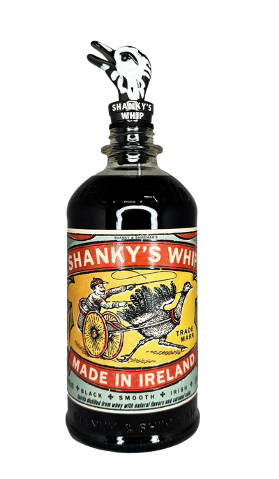 Shanky's Whip Ostrich Head pour spout fitted to a bottle