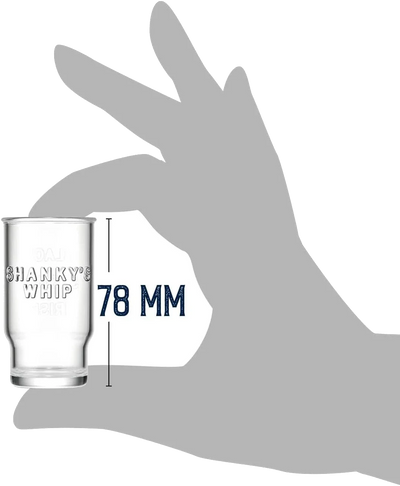 Shanky's Whip shot glass, 78mm size guide